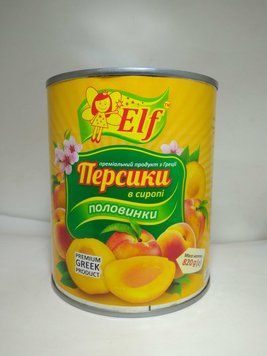 Персик половинки "ELF" 820 мл ж/б (12шт) 000001451 фото
